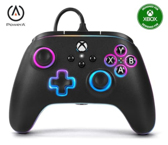 QueenofHell8726's tweet photo. I just received PowerA Advantage Wired Controller for Xbox Series X|S with Lumectra - Black, gamepad, wired video game controller, gaming controller, works with Xbox One and Windows 10/11 from Reaper via Throne. Thank you! https://t.co/VQeUx6C9bH #Wishlist #Throne https://t.co/v2uQqQIllC