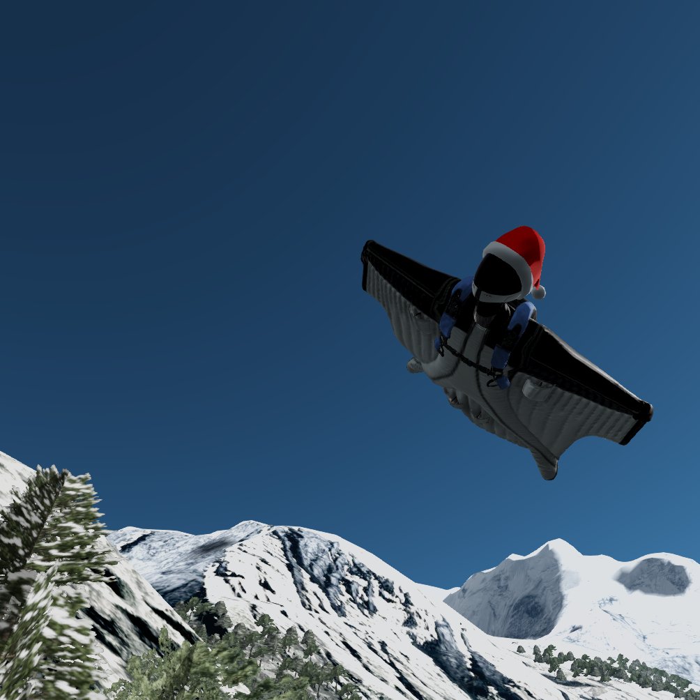 GeoFlightSim's tweet image. Who needs reindeer when you’ve got a wingsuit? 🎅🪂 Merry Christmas and Happy Holidays to all!