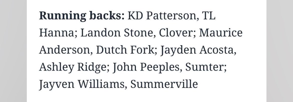 Blessed to be named first team #allstate another year ‼️

<a href="/Clover_Football/">Clover Football</a> <a href="/coachwoolbright/">Perry Woolbright</a> <a href="/LouatTheState/">Lou Bezjak</a> <a href="/SportsGuru_803/">Armani Byrd</a>