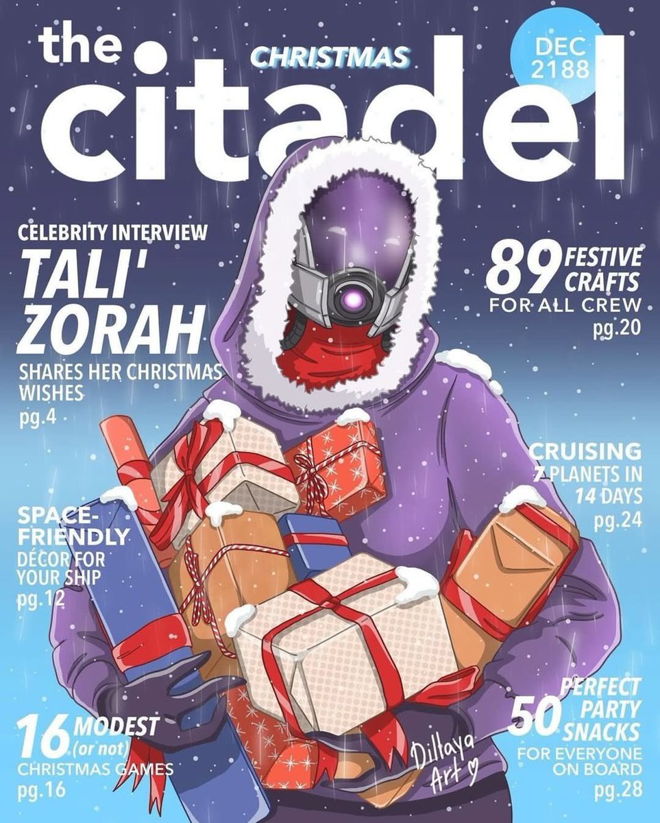 Mark_Meer's tweet photo. 🎄Fan Art Friday, Christmass Effect Edition: Tali on the December cover of Citadel magazine by @masseffect fan @DillayaArt! 

#FanArtFriday #MassEffect #TaliZorah #MassEffectFanArt #ChristmassEffect #MerryChristmas #HappyHolidays https://t.co/lR0NDdhutk