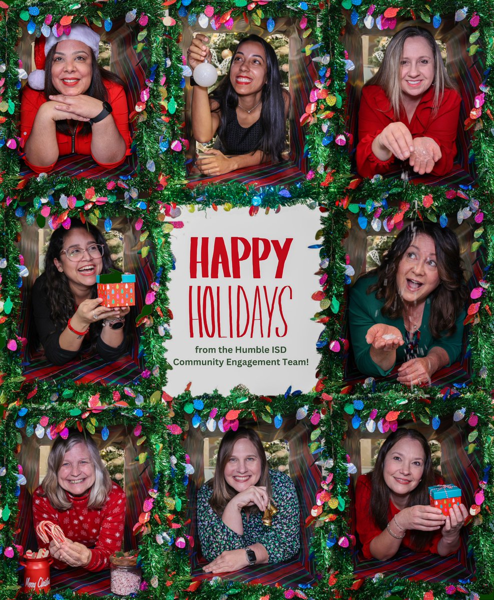 This holiday season, we’re filled with gratitude for your unwavering support of Humble ISD students. 💙 Wishing you and your loved ones a joyful holiday season and a New Year filled with peace and happiness! 🎄✨