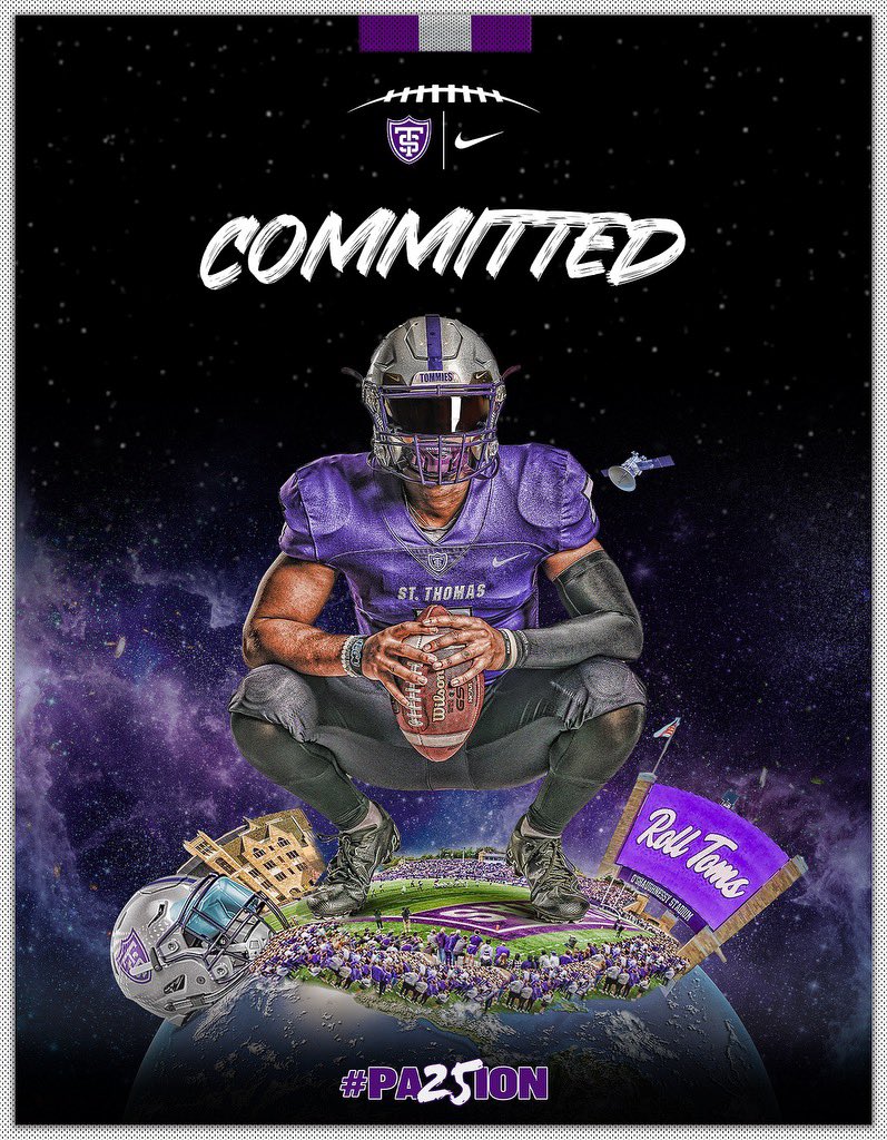 Happy to say I’ve committed to <a href="/UST_Football/">St. Thomas Football</a>! Thank you to my family, coaches, and teammates that have supported me on my athletic journey! Roll Tommies! 💜 🖤 <a href="/Coach_Caruso/">Coach Glenn Caruso</a> <a href="/BrandonLabath/">Brandon Labath</a> <a href="/Coach_KramerFB/">Tyler Kramer</a> <a href="/WausauEastJax/">WausauEast Athletics</a>