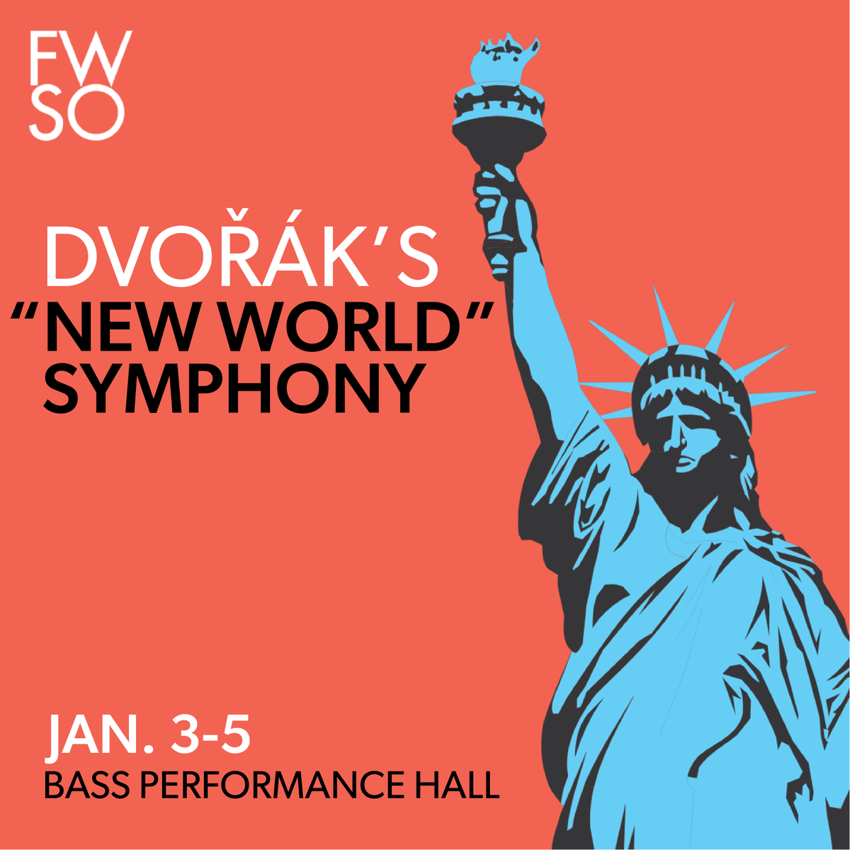 Let the FWSO set the tone for your New Year! 🎶 Journey to the "New World" with Dvořák's most famous symphony this Jan 3-5 at <a href="/basshall/">Bass Hall</a>. 🗽

🎉 Grab your tickets today at bit.ly/DvorakMozart
