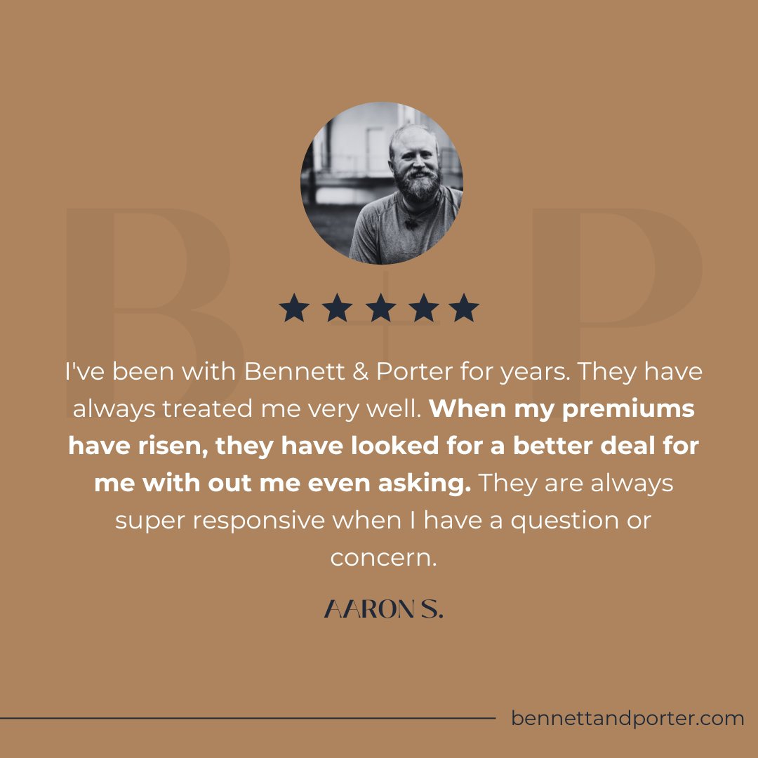 bapinsurance's tweet image. Thank you, Aaron! We're thrilled to hear about your positive experience. If you're looking for personalized insurance solutions, Bennett &amp;amp; Porter is here to help, contact us today! #InsuranceExperts #CustomerFocused