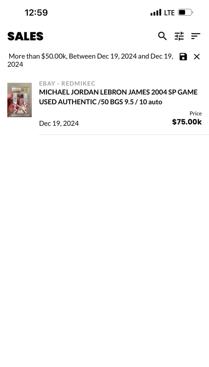 To put this into perspective:

Yesterday, there was a $98k sale. About 30 mins later, the new ATH, record sale occurred for $118k. 2/5 of the top sales in the entire nft space tracked on CryptoSlam were for <a href="/PaniniAmerica/">Panini America</a> digital cards. 

In the physical card world, the Largest