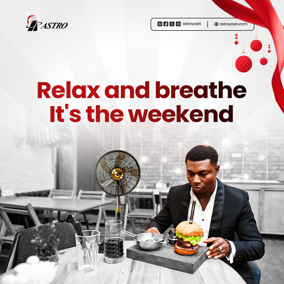 astroyaxin's tweet image. Let go of the week’s stress and settle into the comfort of relaxation.

#industrialfan #coolingsolution #ventilation #HappyWeekend #TGIF