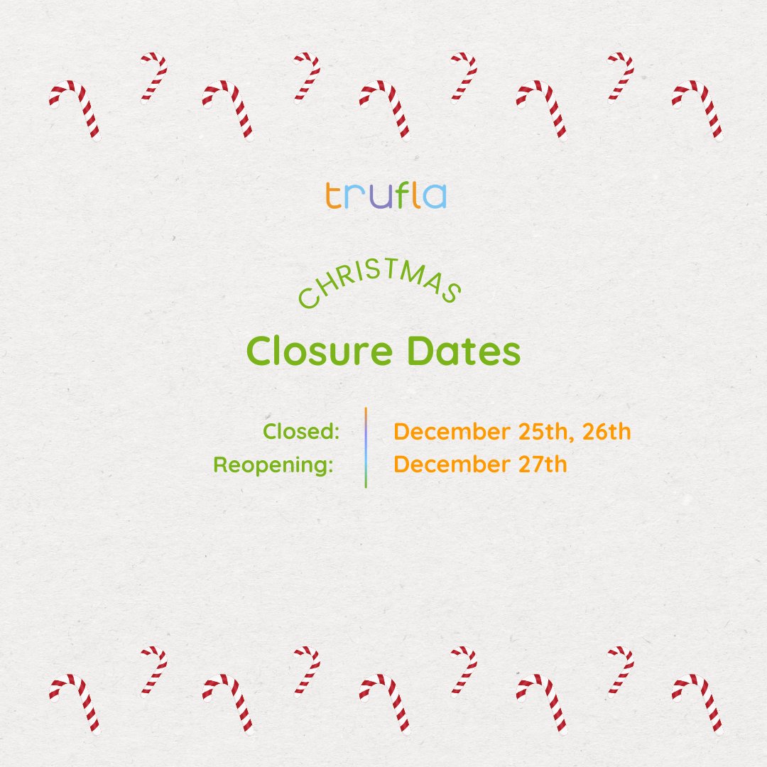 trufla (@trufla_tech) on Twitter photo Wishing you all a wonderful holiday season filled with joy and peace. Our trufla Canada office will be closed on December 25th & 26th and again on January 1st as we take time to celebrate with our loved ones. Wishing you all a wonderful holiday season filled with joy and peace. Our trufla Canada office will be closed on December 25th & 26th and again on January 1st as we take time to celebrate with our loved ones.