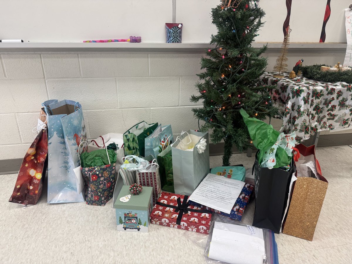 The students are eagerly waiting for their Secret Santa gift!