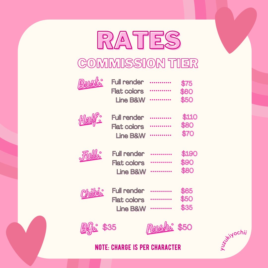 YuzuKiyochii's tweet image. Yuzukiyochii's new updated rates and services! β¨ For more questions & inquiries, don't hesitate to DM me! It'll be my pleasure to draw for you!π
Instant links! β¬οΈβ¬οΈβ¬οΈ
β£οΈKo-fi: ko-fi.com/yuzukiyochii
β£οΈPaypal: paypal.me/yuzukiyo