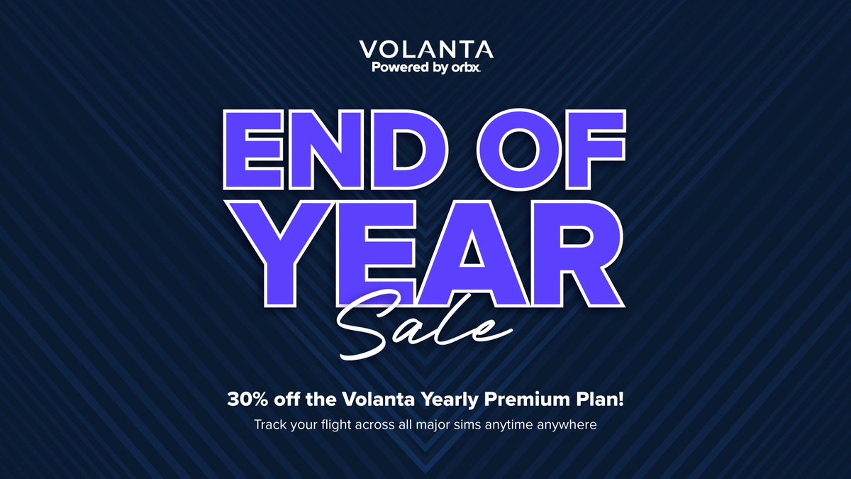 🚨 End of Year Sale! Get 30% off Volanta Yearly Premium for a limited time. 

Track flights on the go with our mobile app, enjoy automatic flight logging, unlimited flight history, and cloud backups. Don’t miss out > volanta.app/premium/  ✈️ 

#Volanta #FlightTracking
