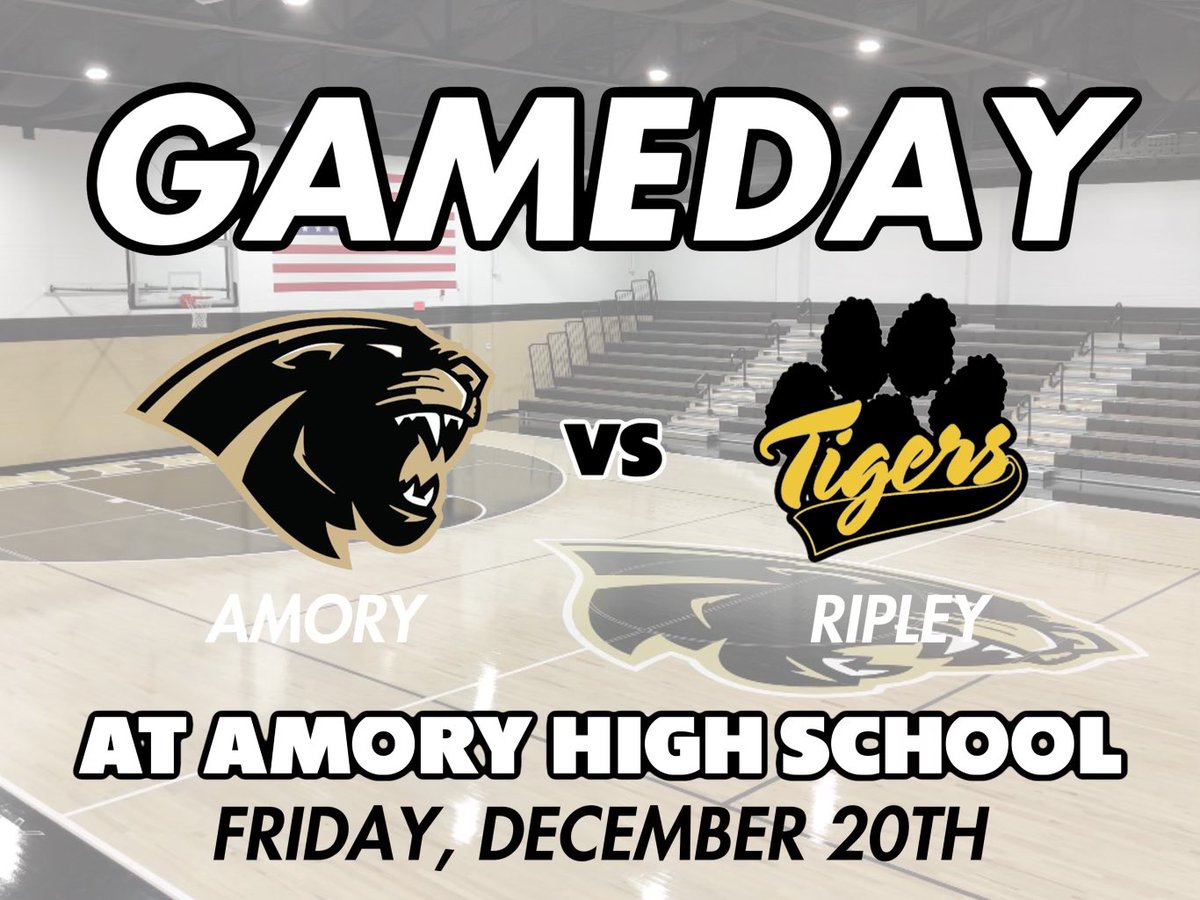 🚨GAMEDAY🚨
Division 1-4A Matchup 

🆚 Ripley Tigers
📍at Amory High School
⌚️5:00- (JV Boys), 6:00- (V Girls), 7:30- (VBoys)
📻 FM95 Sports

* Purchase tickets on GoFan