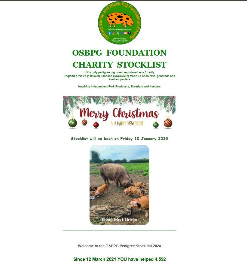 It's beginning to look a lot like Christmas, with the prettiest sight to see is the gorgeous beautiful Oxford Sandy and Black Pig in all size &amp; ages.
As we dive into the festive season take a moment for a quick rootle in the #OSBPG Stocklist
Subscribe osbpg.org