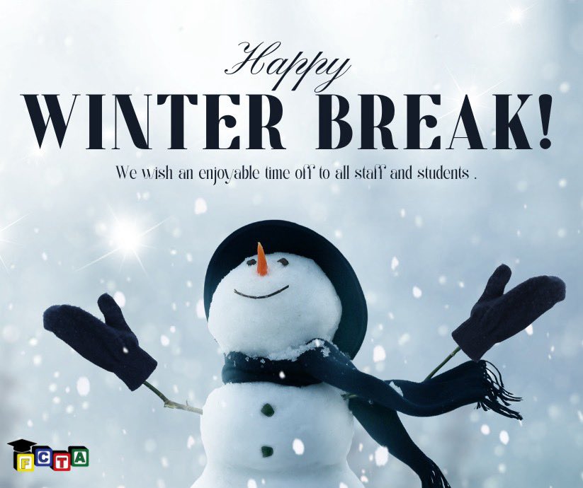 MyFCTA (@myfcta) on Twitter photo The last day of school before winter break is here!  We hope you enjoy your time with family and friends. As a reminder the FCTA Office will be closed Dec. 23rd-Jan. 1st.  Happy Holidays! The last day of school before winter break is here!  We hope you enjoy your time with family and friends. As a reminder the FCTA Office will be closed Dec. 23rd-Jan. 1st.  Happy Holidays!