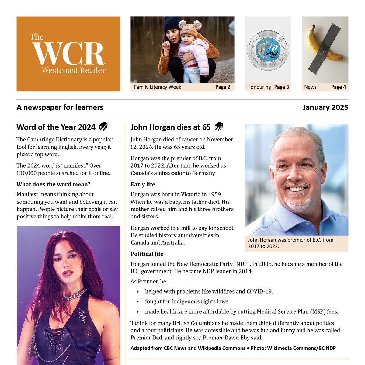 📣 📰 The January 2025 issue of The Westcoast Reader newspaper for learners has recent news articles adapted to three reading levels
Subscribe at: thewestcoastreader.com
#JanuaryNews #Newspaper #AdultLiteracy #TeacherResource
