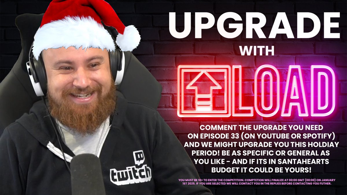 HelloUpload's tweet image. Now that Episode 33 is out everywhere, we're please to announce Uploads: UPGRADE! Thats right, This holiday period we might be upgrading you! Just comment on Episode 33 of the podcast (either on Spotify or YouTube) and tell us what you'd like SantaHeartx10 to upgrade you with!