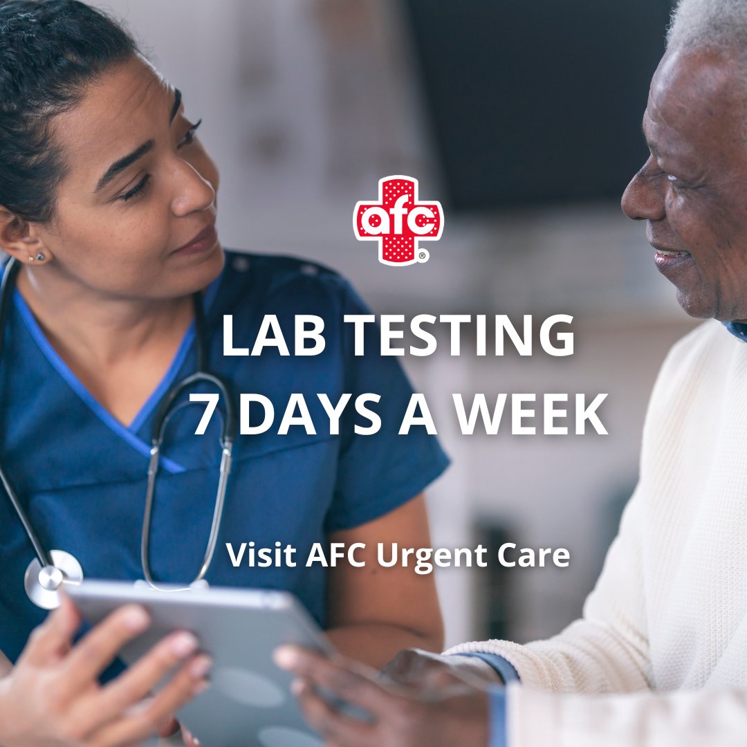DoctorsExpress2's tweet image. Did you know AFC Urgent Care offers on-site lab testing? Whether it&apos;s a flu test or blood work, our team has you covered for faster answers and quicker treatment.#AFCUrgentCare #OnSiteLab #Diagnostics