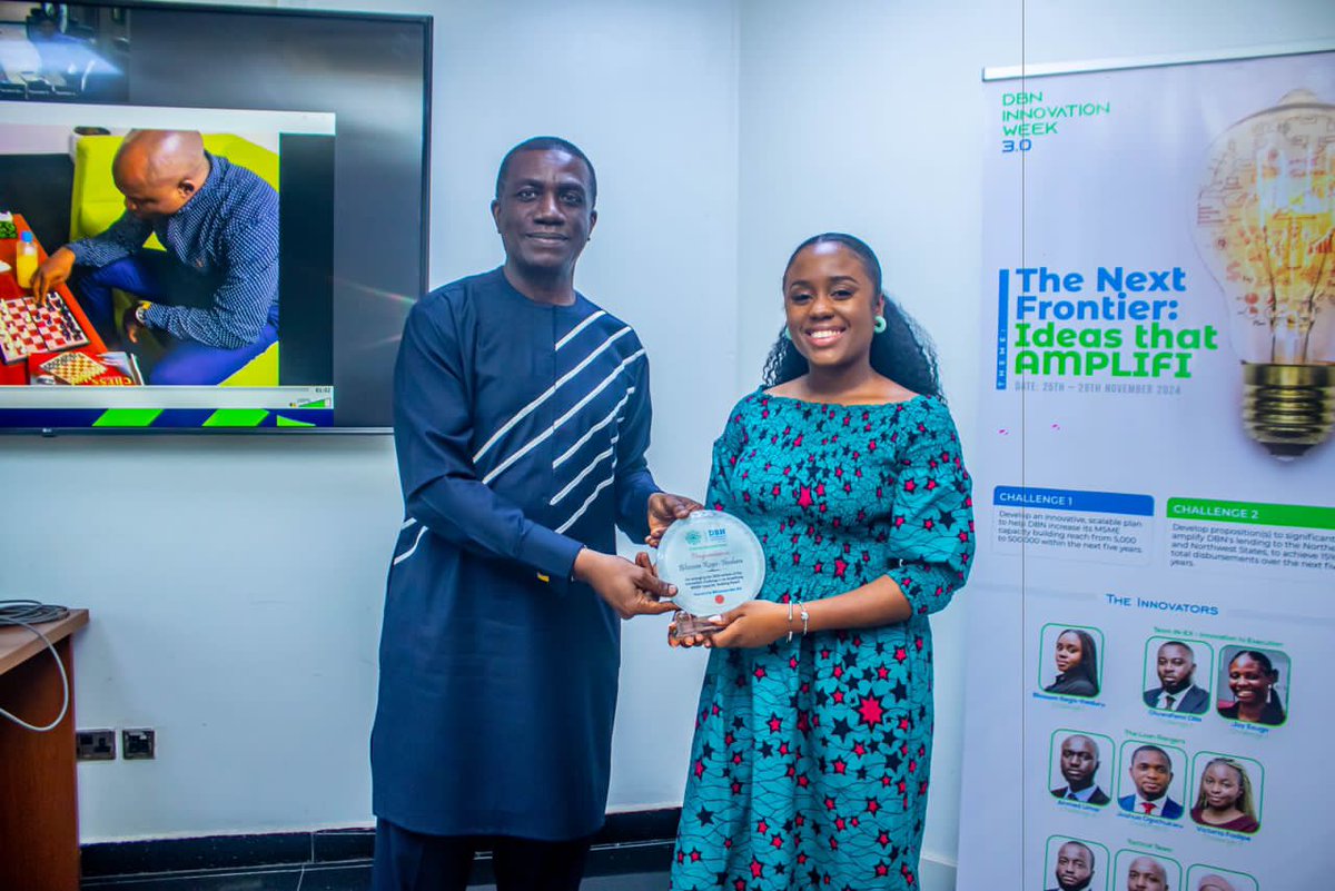 Amazing News! My daughter Blossom Adaeze Regis-Iheduru wins 2024 DBN INNOVATION CHALLENGE! Award presented by Dr. Tony Okpanachi, MD of Dev Bank of Nigeria.  Congratulations, dear. I  am so grateful to God!  #BiggerBetterandGreater #Innovation #WomenInTech <a href="/blossom_regis/">Adababy💕</a>