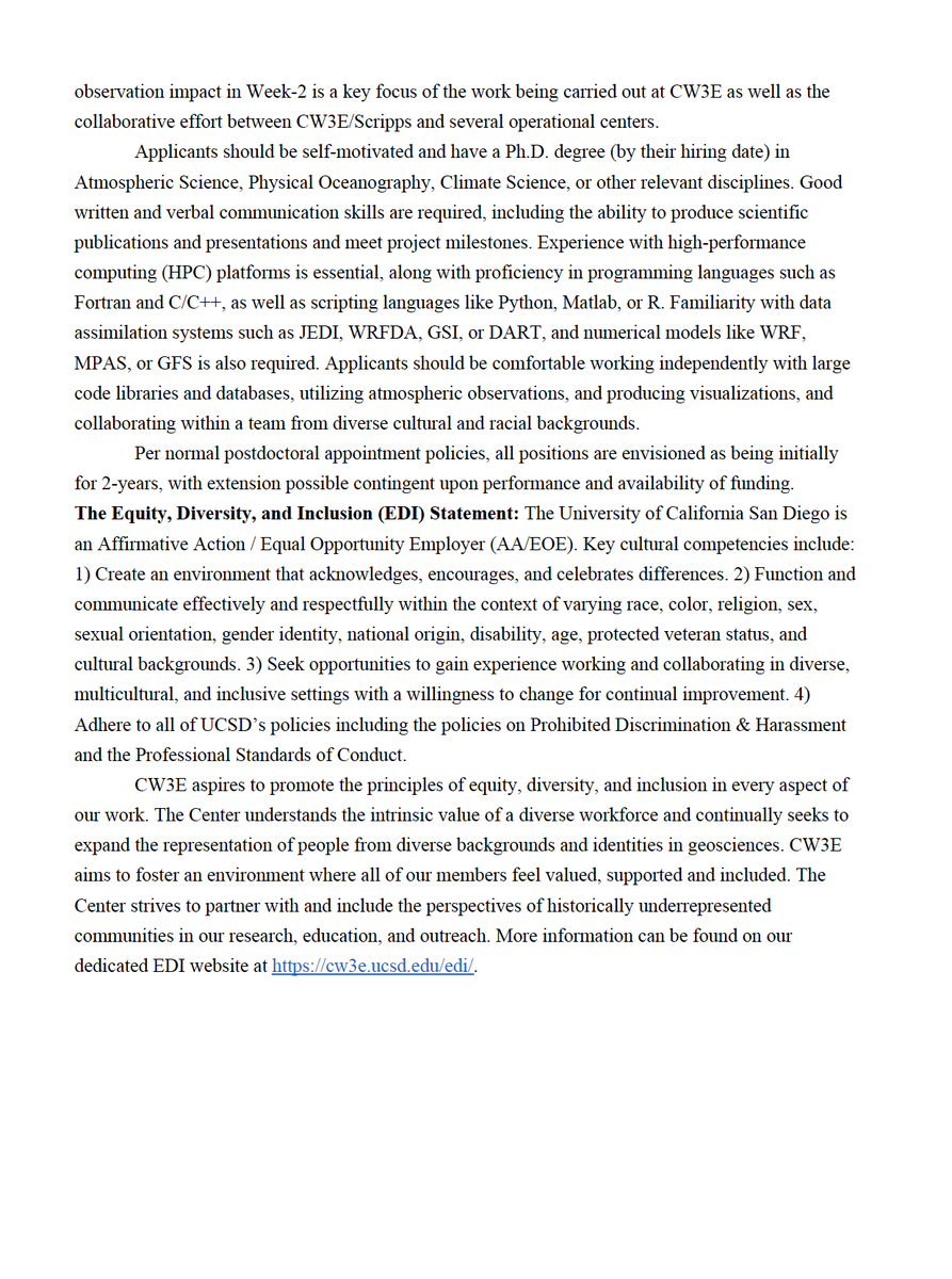 Snow_Rain_Cloud (@minghuazheng_da) on Twitter photo The Center for Western Weather and Water Extremes at Scripps Institution of Oceanography, University of California San Diego, is seeking an atmospheric data assimilation postdoc. Please reach out to Dr. Minghua Zheng via email (mzheng@ucsd.edu) if you have any questions. The Center for Western Weather and Water Extremes at Scripps Institution of Oceanography, University of California San Diego, is seeking an atmospheric data assimilation postdoc. Please reach out to Dr. Minghua Zheng via email (mzheng@ucsd.edu) if you have any questions.