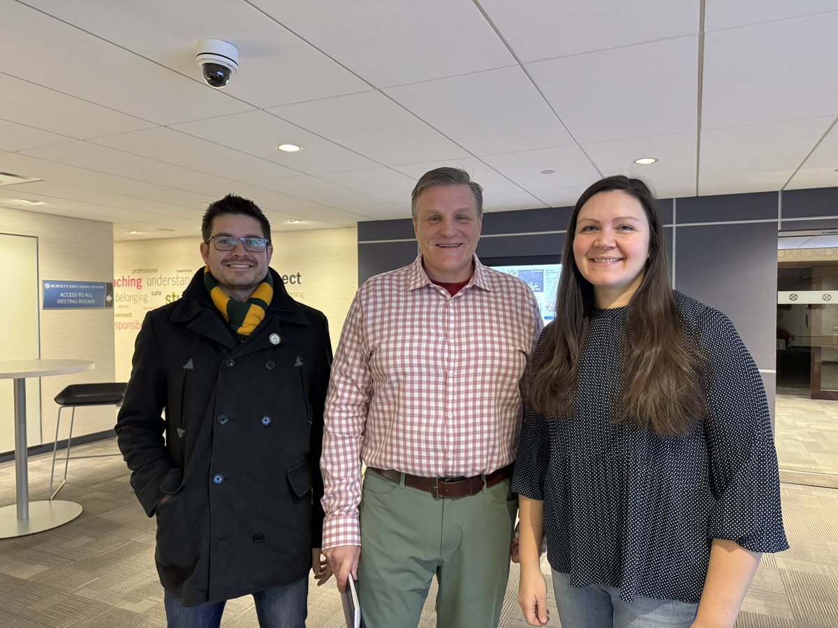 Trustees walked around Division office this morning to say hello and spread some cheer. Last day of school before the break! Happy Holidays, everyone! 

Also, please note embroidered message from I.T.!! 😆 <a href="/AdamHicksRegina/">Adam Hicks</a> <a href="/TraceyMcMurchy/">Tracey McMurchy</a> <a href="/LaceyWeekes/">Lacey Weekes</a>