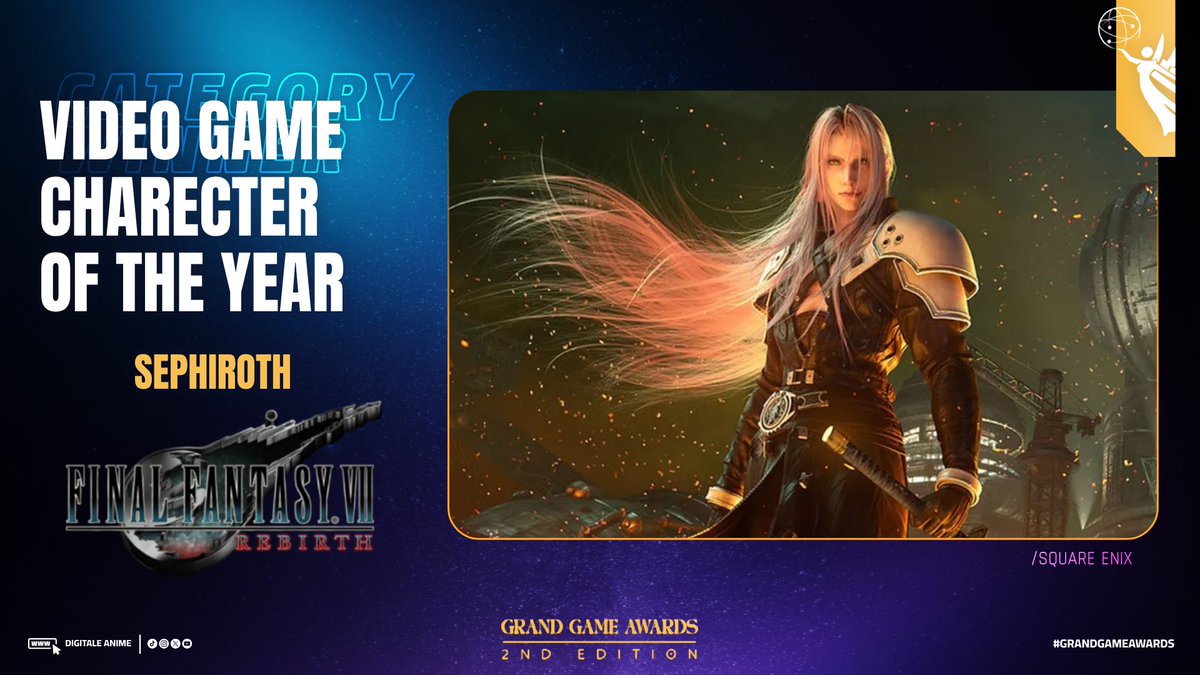 Sephiroth wins Video Game Character of the Year at Grand Game Awards 2024
<a href="/SquareEnix/">Square Enix</a>  <a href="/finalfantasyvii/">FINAL FANTASY VII</a>  <a href="/finalfantasyvii/">FINAL FANTASY VII</a>