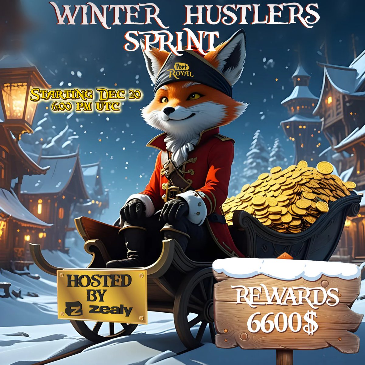 Pirate Santa is on his way!  

🏴‍☠️ Port Royal  joined forces with top 30 projects on <a href="/zealy_io/">Zealy</a>    to build a crew like no other!

🪙 Total treasure is $6600  up for grabs for 150 true pirates: 
zealy.io/cw/zealywinter… 

🎅 The Golden Age Of Piracy Continues on Christmas too!
