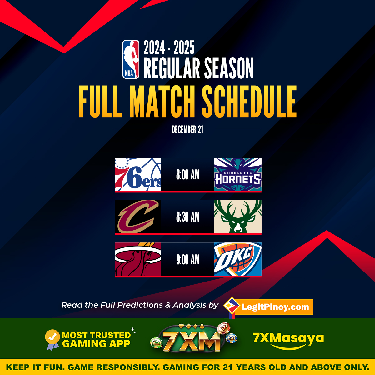 Andrei14345's tweet photo. Don’t miss the action-packed games featuring your favorite teams!
#NBA  #mustseegames #BasketballExcitement #76ers #Hornets  #Cavaliers #bucks #miamiheat #oklahomacitythunder #basketball https://t.co/Ymlhegdlbs