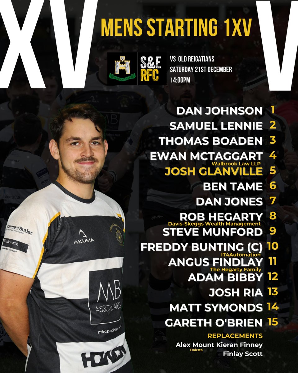 Looking to end 2024 on a high 💪

The 1XV look to make it 7 in a row as they head to Reigate 🏉

The 2XV have been handed a walkover by Esher.
