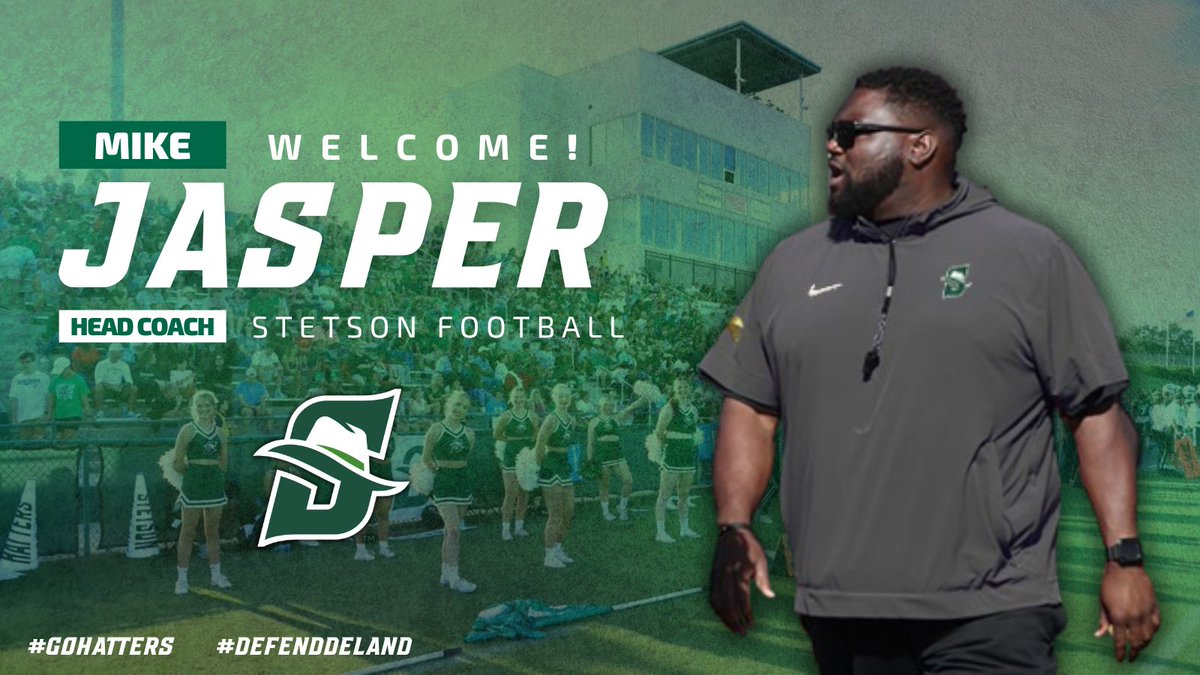 Stetson Football (@stetsonfootball) on Twitter photo ๐๐ ๐๐ค๐ฉ ๐ค๐ช๐ง ๐๐ช๐ฎ!
Welcome to DeLand, Coach Jasper!
๐ bit.ly/3Dpq7wK
#GoHatters | <a href="/StetsonHatters/">Stetson Hatters</a> ๐๐ ๐๐ค๐ฉ ๐ค๐ช๐ง ๐๐ช๐ฎ!
Welcome to DeLand, Coach Jasper!
๐ bit.ly/3Dpq7wK
#GoHatters | <a href="/StetsonHatters/">Stetson Hatters</a>