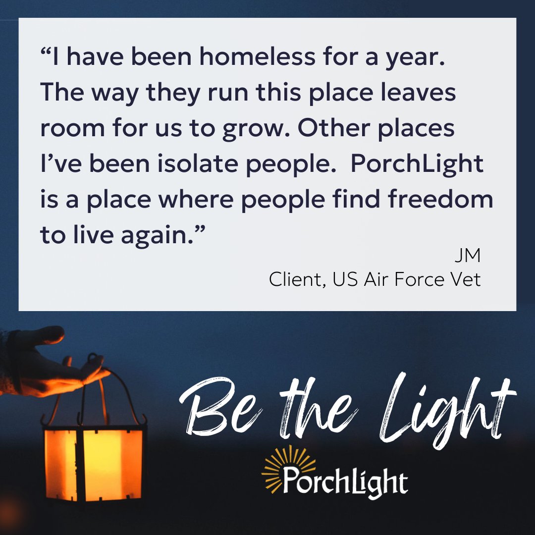 Porchlight (@porchlightcares) on Twitter photo Our staff is honored to help these men find a positive path forward when facing homelessness. Every act of kindness shines brighter when we work together—help us continue this vital work and Be the Light. Please consider PorchLight in your year-end giving. bit.ly/BeTheLight2024 Our staff is honored to help these men find a positive path forward when facing homelessness. Every act of kindness shines brighter when we work together—help us continue this vital work and Be the Light. Please consider PorchLight in your year-end giving. bit.ly/BeTheLight2024