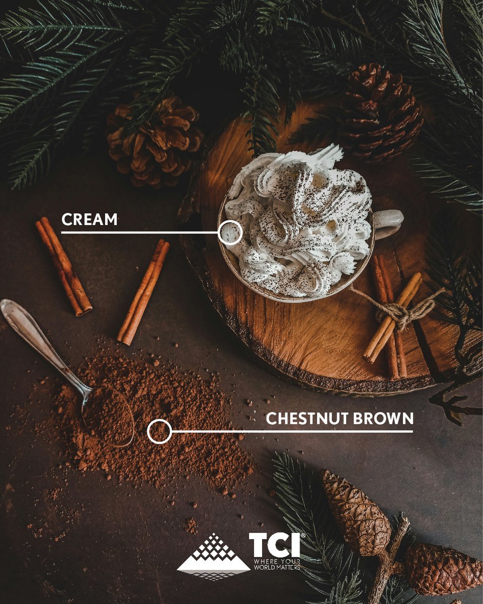 A perfect pair of colors inspired by the coziest of winter ingredients (and our colors). ☕ Wishing you the happiest holiday season from TCI! 🎄