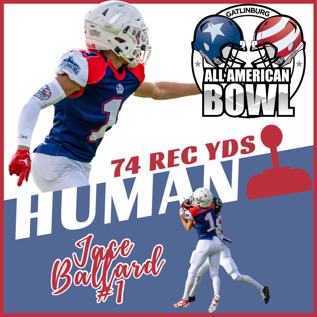 C/O 2026 WR Jace Ballard of Lakeway Christian (TN) is a dynamic playmaker! We nicknamed him “The Human 🕹️ “ because of the shiftiness we saw again over the weekend. He posted the fastest 40 time at the @nsr_now combine with a laser timed 4.52 seconds. He’s a playmaker that