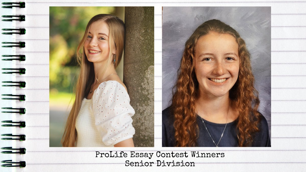 grrtl's tweet image. Congratulations to the winners of the #ProLife Essay Contest - Senior Division! Natalie (left), a homeschooled senior, won first place and Rosalia, a sophomore at @ByronCenterPS, placed second.
.
#GrandRapids #Michigan #Student #Scholarship
