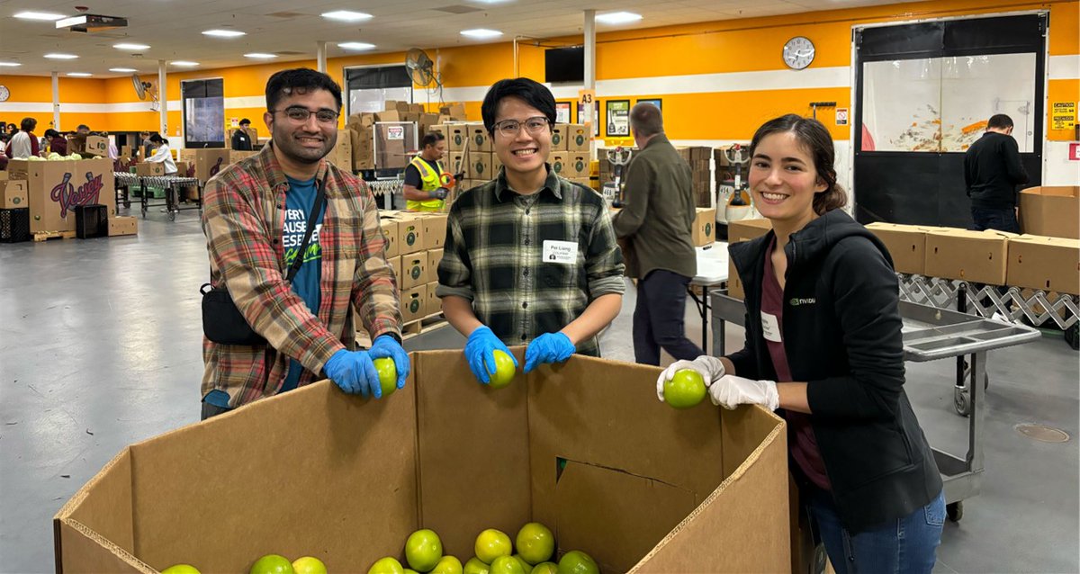 nvidia's tweet photo. Over the course of four weeks, NVIDIANs were encouraged to make a difference by using their collective superpower — kindness. Employees logged more than 13,000 volunteer hours and contributed $5.5 million in donations and company matching — while supporting more than 2,000 charities across nearly 40 countries. https://t.co/5RYE4LCDZG #NVIDIAlife