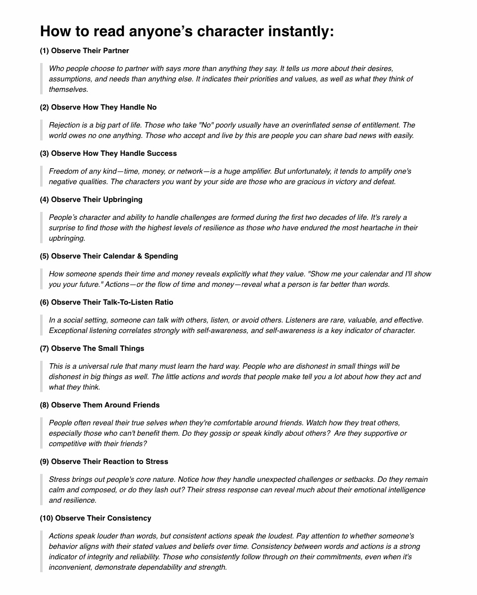 _alexbrogan's tweet image. How to read anyone’s character instantly:
