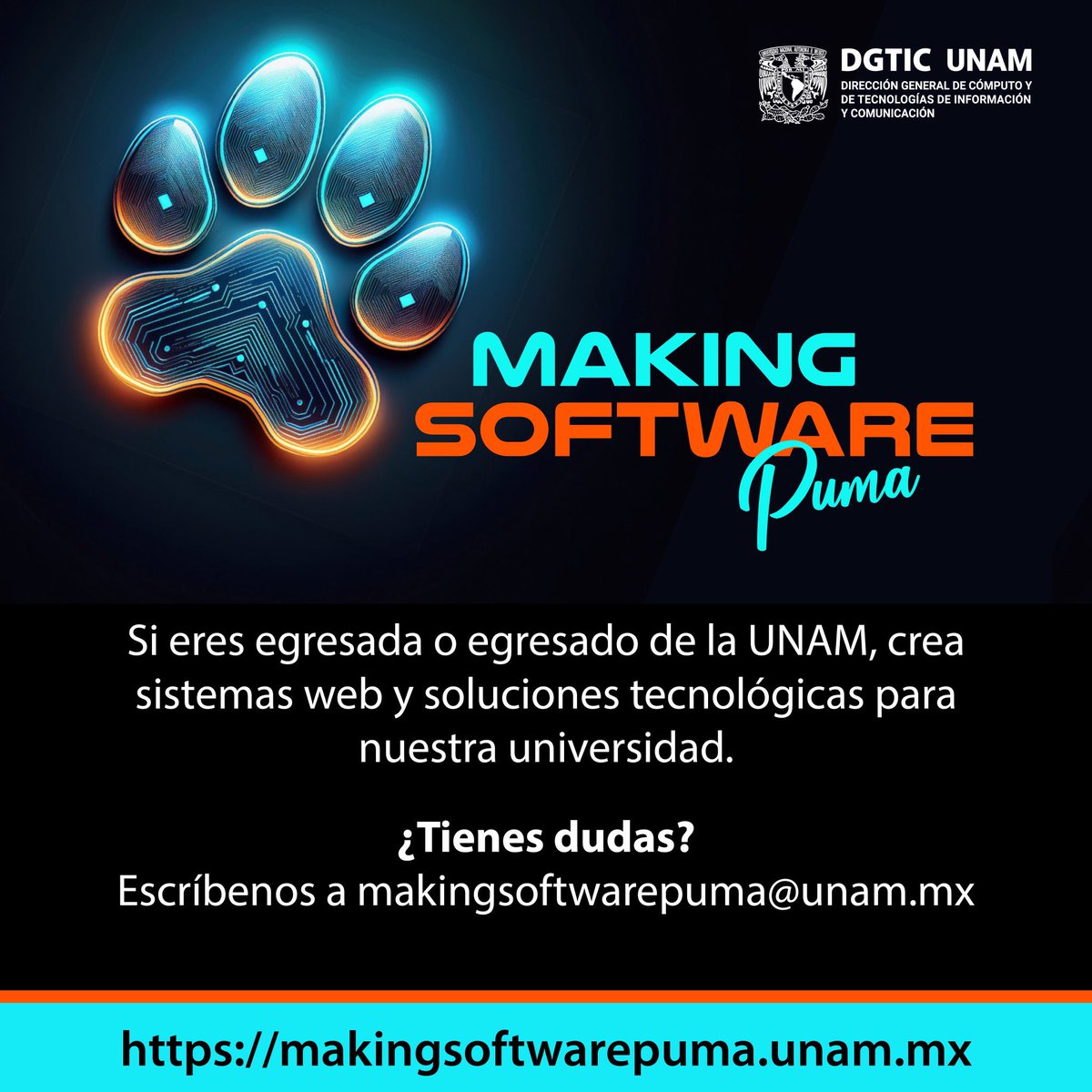 fciencias's tweet photo. 📌 Comunidad, ¡Desarrolla tu talento en software y soluciones tecnológicas!
¿En qué consiste #MakingSoftwarePUMA?
✅ Capacitación práctica con enfoque ágil.
✅ Participación en proyectos reales que impactan a la comunidad universitaria.
Conoce más 👉 https://t.co/guaoegjNXF https://t.co/c2Q8Y2FwJr