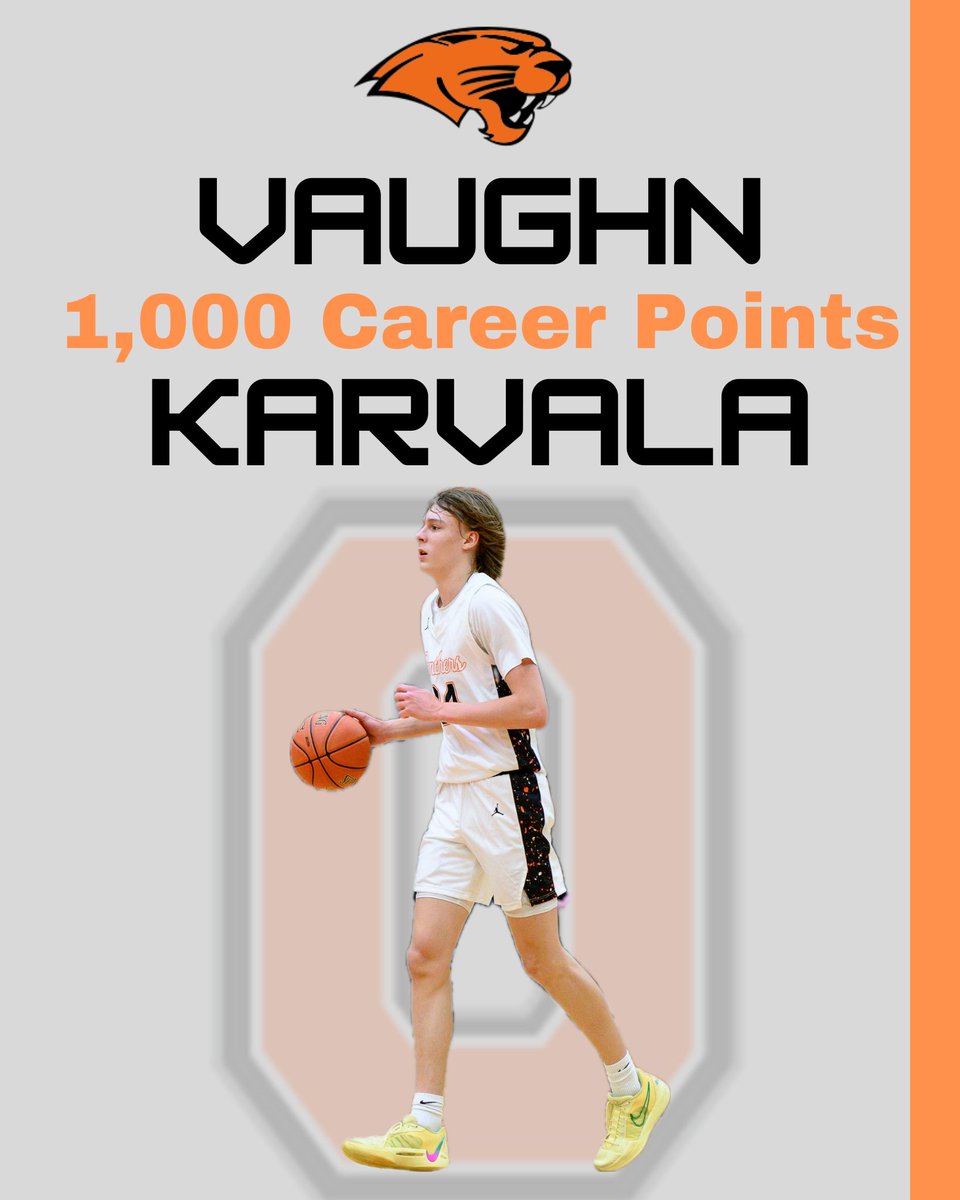 Congratulations to junior Vaughn Karvala on scoring his 1,000 career point for Oregon High School last night.