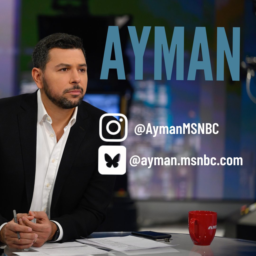 AymanMSNBC's tweet image. Follow us on all socials to hear even more from @AymanM and to catch some of the week's most important stories. Find full interviews on YouTube - just type msnbc.com/ayman in your search bar. Every episode is also available as a podcast for free! Scan the QR code to…