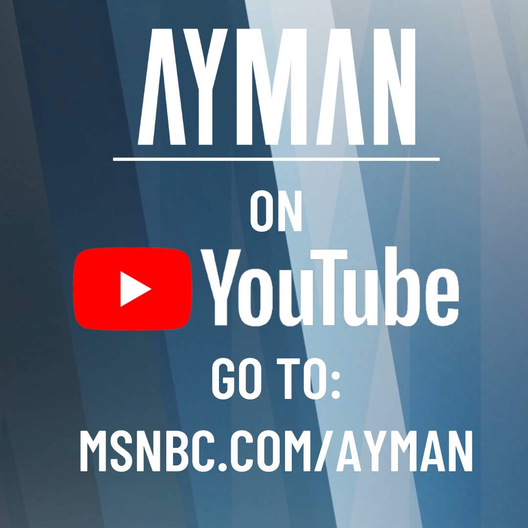 AymanMSNBC's tweet image. Follow us on all socials to hear even more from @AymanM and to catch some of the week's most important stories. Find full interviews on YouTube - just type msnbc.com/ayman in your search bar. Every episode is also available as a podcast for free! Scan the QR code to…