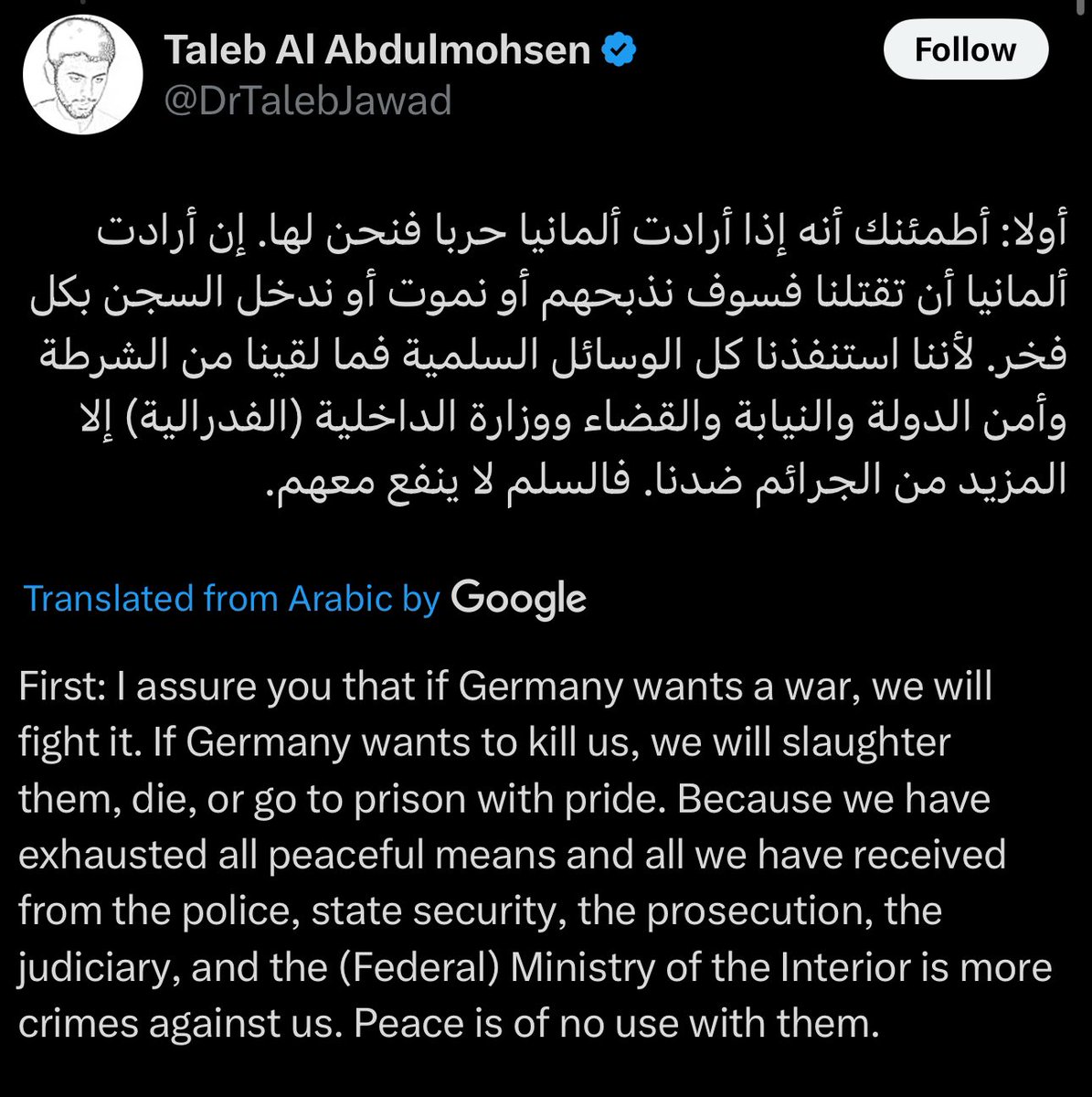 SuppressedNws's tweet image. ⚡️BREAKING:

The individual who ran into crowd with a car at Christmas market in Magdeburg, Germany has been allegedly identified as Talib Al-Abdulmohsen, an atheist &amp;amp; Ex-Muslim, Saudi-born psychiatrist and activist, he lived in Germany since 2006. He is extremely Anti-Islam.

He…