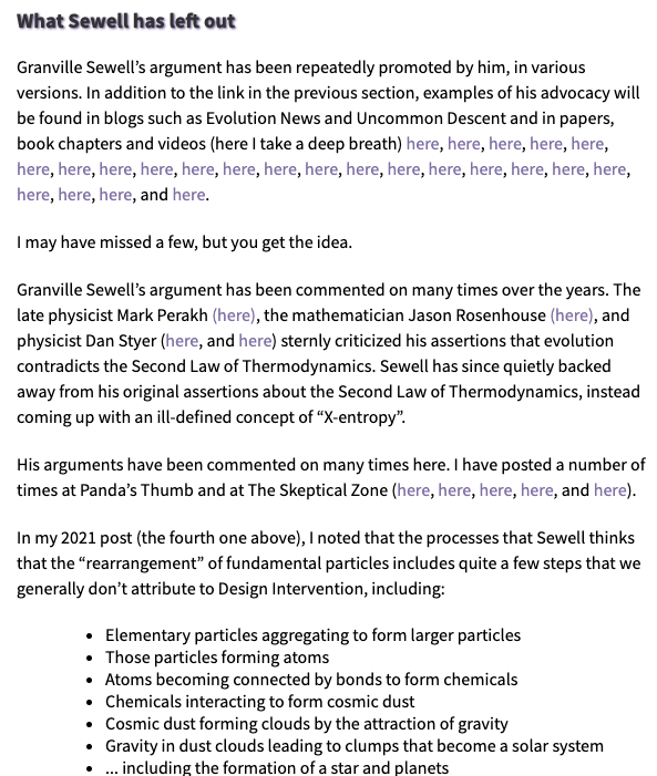 NickJMatzke's tweet photo. Joe Felsenstein reviews some Discovery Institute types, Eric Hedin and Granville Sewell, who claim that physics means evolution is wrong. https://t.co/Ptr3FYBvY5 #IDerrors https://t.co/jE1K1W4eWb