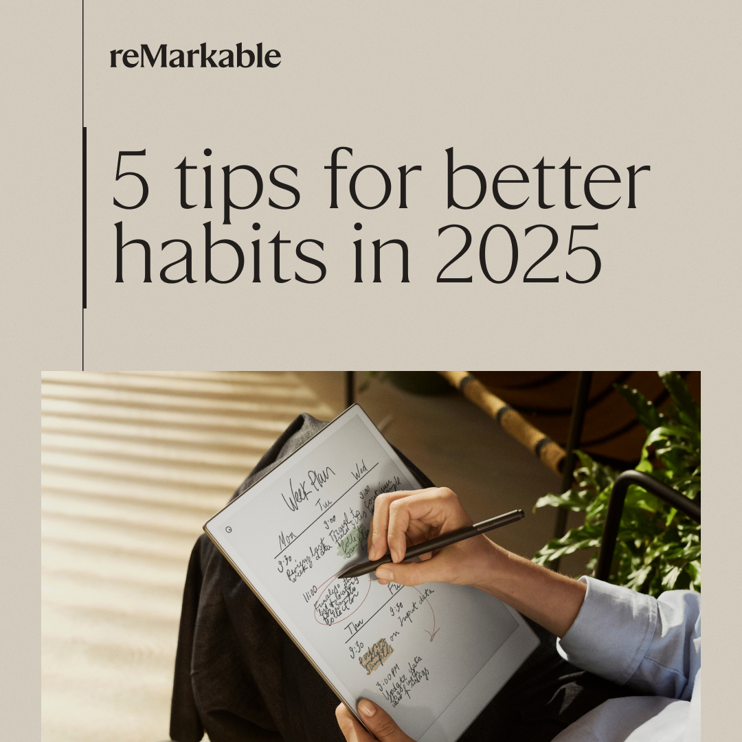 remarkablepaper's tweet photo. A few productive habits can help you turn to-dos into ta-dahs. Here are five to get you started.