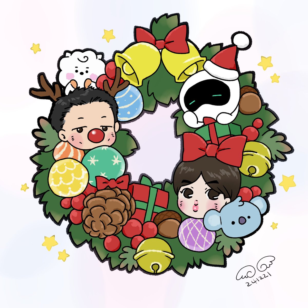 wings091204's tweet image. #크리스마스 #Christmas 
랩진 🐨🐹💜
#랩진 #namjin #ナムジン