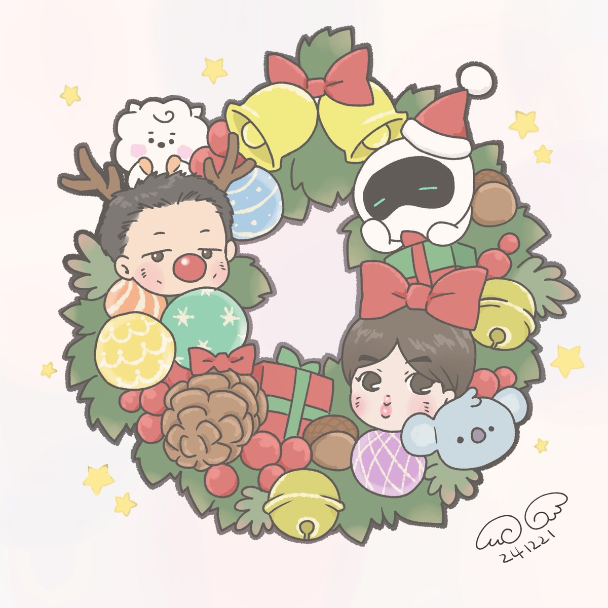 wings091204's tweet image. #크리스마스 #Christmas 
랩진 🐨🐹💜
#랩진 #namjin #ナムジン