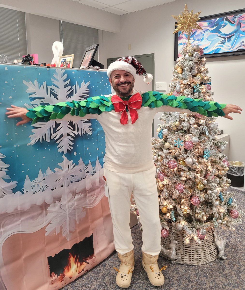 HROperations21's tweet photo. 🎄✨ Ugly Sweater Day was a huge hit in the office today! From reindeer to glitter galore, the creativity was unmatched 🏆🎁 Thanks to everyone who participated and spread the holiday cheer. 🌟 #UglySweaterDay #HolidayFun #OfficeSpirit @LifeAtATT https://t.co/H9fioECfYP