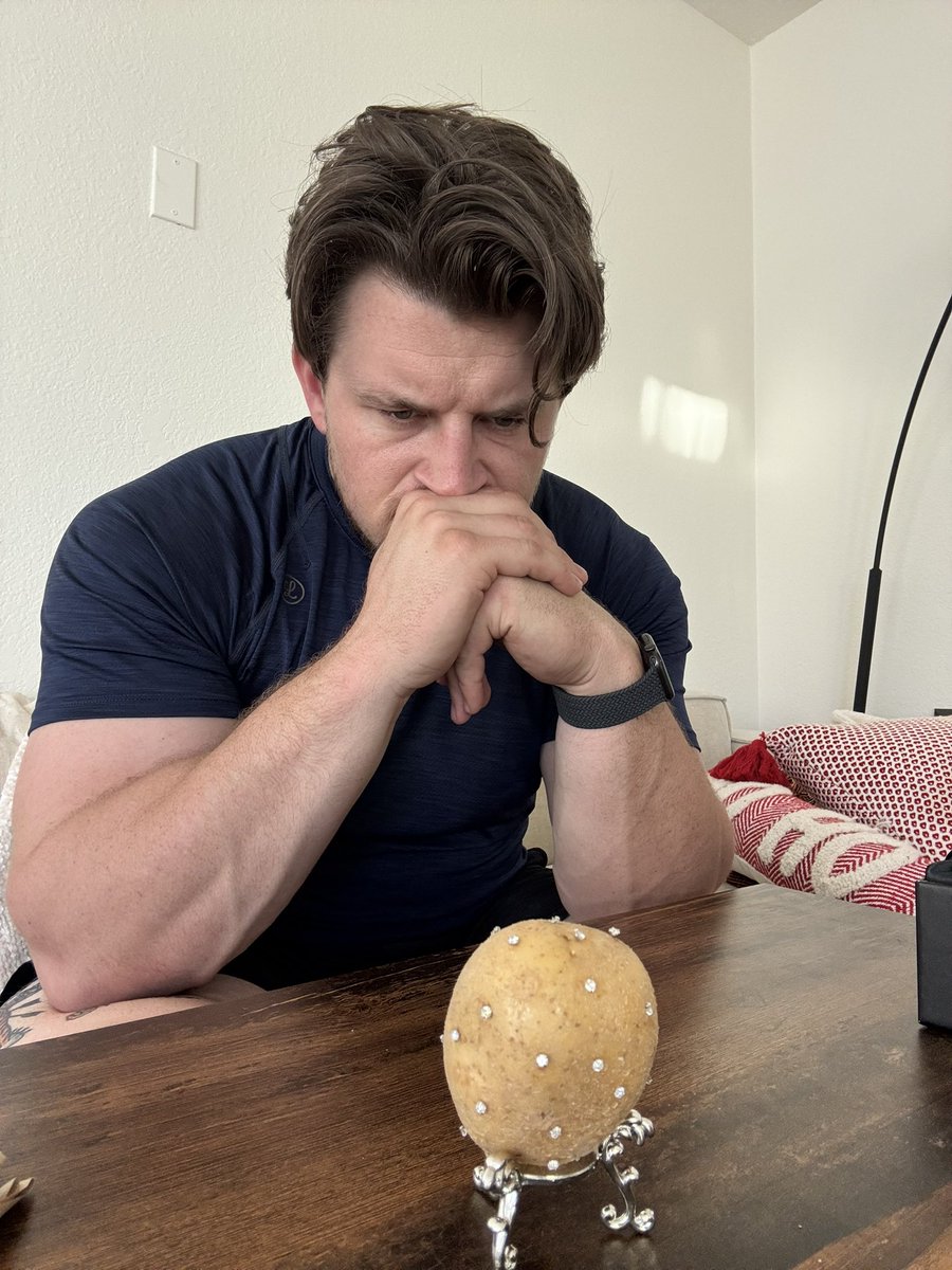 johnnystantoniv.bsky.social (@johnnystantoniv) on Twitter photo My Diamond Potato from <a href="/CAH/">Cards Against Humanity</a> (Cards Against Humanity) came in after I legitimately forgot I purchased it.
Here’s me pondering the aforementioned potato. My Diamond Potato from <a href="/CAH/">Cards Against Humanity</a> (Cards Against Humanity) came in after I legitimately forgot I purchased it.
Here’s me pondering the aforementioned potato.