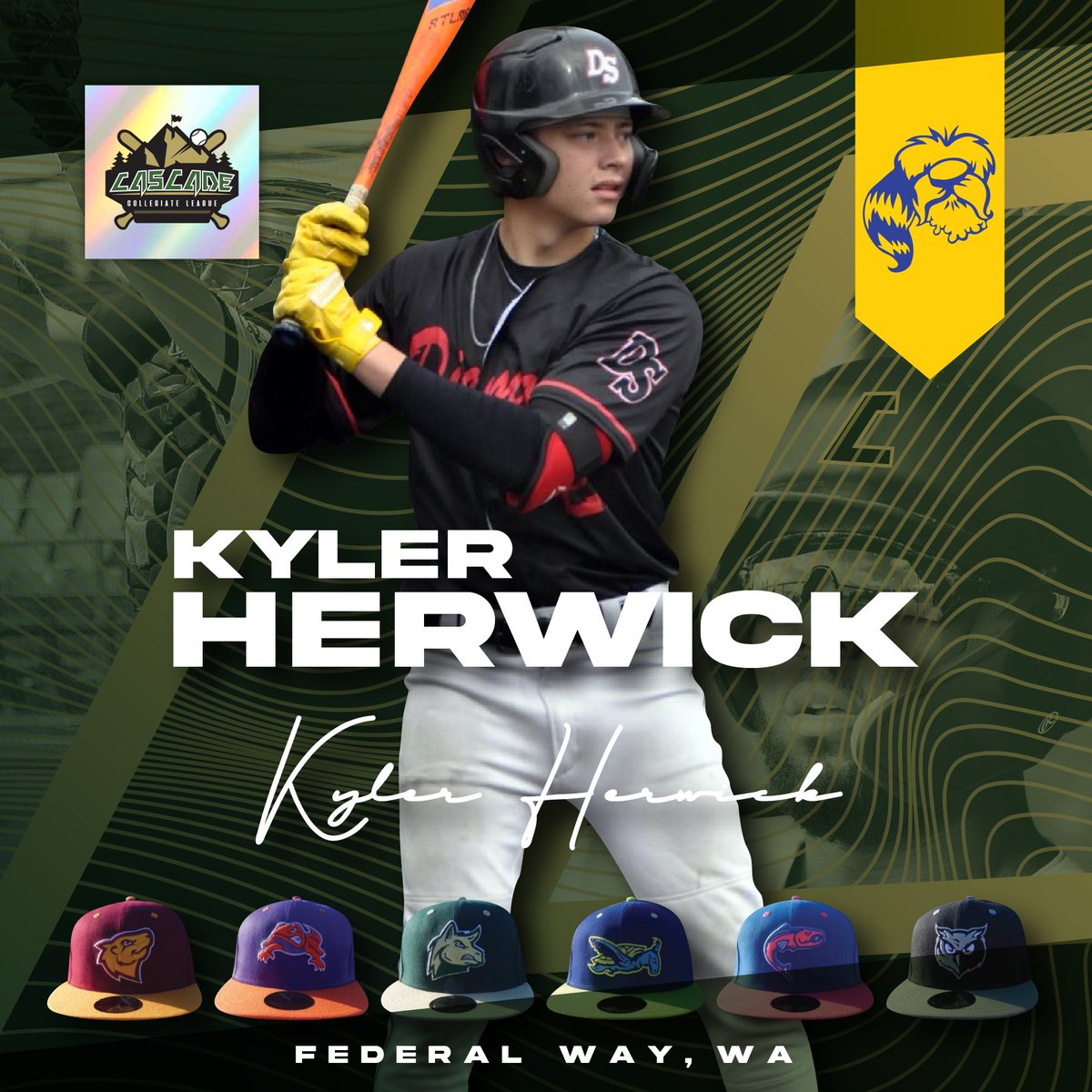 The CCL welcomes <a href="/Herwickkyler/">Kyler Herwick</a> of <a href="/Centralia_BSB/">Centralia College Baseball</a> from Federal Way, WA for the 2025 season. "I chose Centralia for their program success and coaches who care about their players outside of baseball."