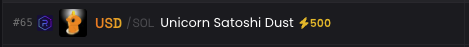 SatoshiDustCTO's tweet photo. #65 on dex and we're just getting started 😎

$USD https://t.co/pPZD4Q8ghI