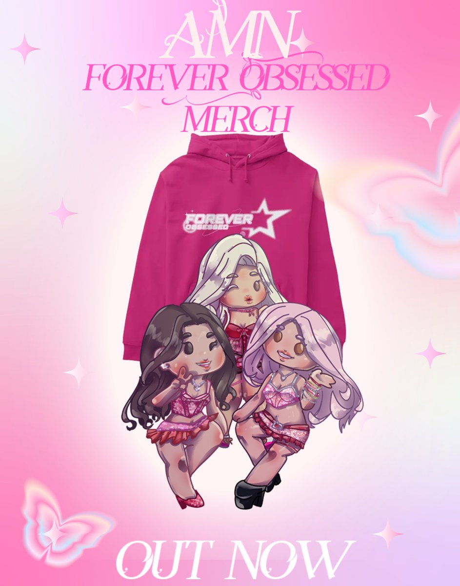 THE "Forever Obsessed" ERA MERCH! 🩷 Out now! AMN girl stickers by <a href="/YukiFaei/">SaltedFishFaei | COMMISSIONS OPEN</a> 💞

Stickers, posters, hoodies! Get any merch while you can! It will be open for a month or so. 👠

Album releasing January 5th at midnight. 🎀

💞 BUY THE MERCH HERE: amn-shop.fourthwall.com/en-cad/