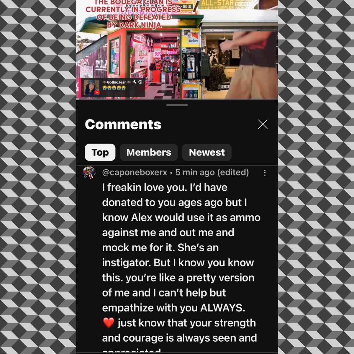PoisoniousMood's tweet photo. Upon immediately leaving Hussy’s chat; Capone ran to AK’s stream and left this comment in support. LIKE WTF CAPONE?
@HEKATEYT @Trailerparknew1 @TheGG80 
Someone make this make sense! https://t.co/iknNRB4wIm