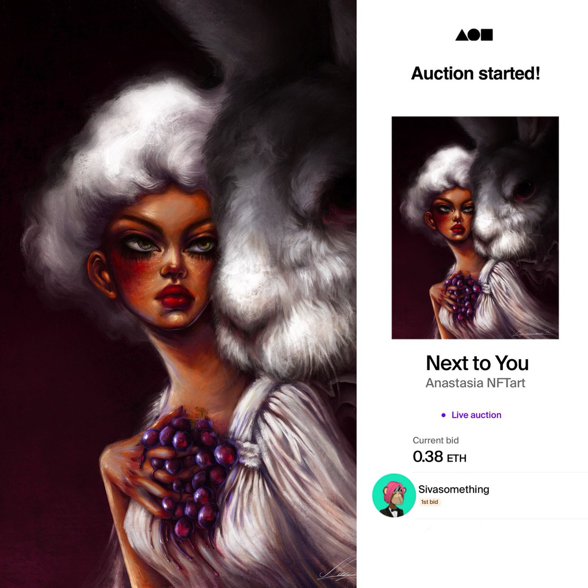 Anastasia NFTart | SuperRare ๐ | NFT.NYC (@anastasianftart) on Twitter photo OMG ๐ญโค๏ธโ๐ฅ AUCTION IS LIVE โค๏ธโ๐ฅ
I canโt even express how emotional this moment is for meโฆ Thank you so much my dear <a href="/Sivasomething/">Sivasomething๐</a> for believing in my art โค๏ธโ๐ฅ๐ซ Iโm so honored, so grateful & so excited!!! ๐ญโค๏ธโ๐ฅโค๏ธโ๐ฅโค๏ธโ๐ฅ
Such a coincidence I saw it at this time - true magic happened ๐ฅฒโค๏ธโ๐ฅ OMG ๐ญโค๏ธโ๐ฅ AUCTION IS LIVE โค๏ธโ๐ฅ
I canโt even express how emotional this moment is for meโฆ Thank you so much my dear <a href="/Sivasomething/">Sivasomething๐</a> for believing in my art โค๏ธโ๐ฅ๐ซ Iโm so honored, so grateful & so excited!!! ๐ญโค๏ธโ๐ฅโค๏ธโ๐ฅโค๏ธโ๐ฅ
Such a coincidence I saw it at this time - true magic happened ๐ฅฒโค๏ธโ๐ฅ